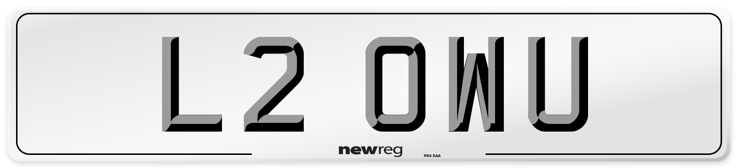 L2 OWU Number Plate from New Reg